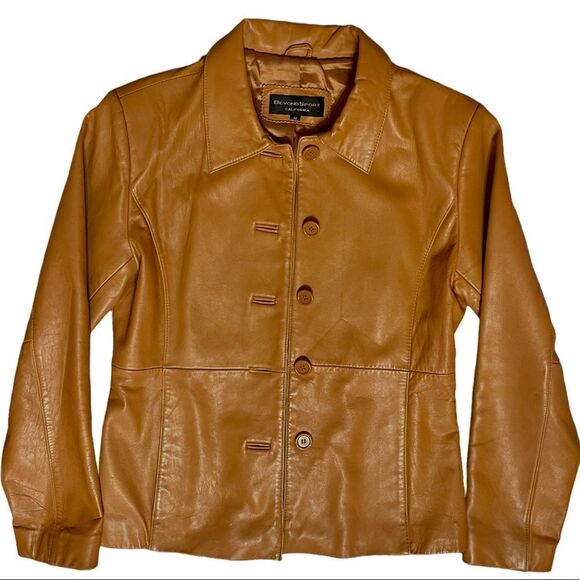 Vintage Beyond Sport California Sculpted Leather Jacket in Hazelnut Brown - Picture 9 of 16